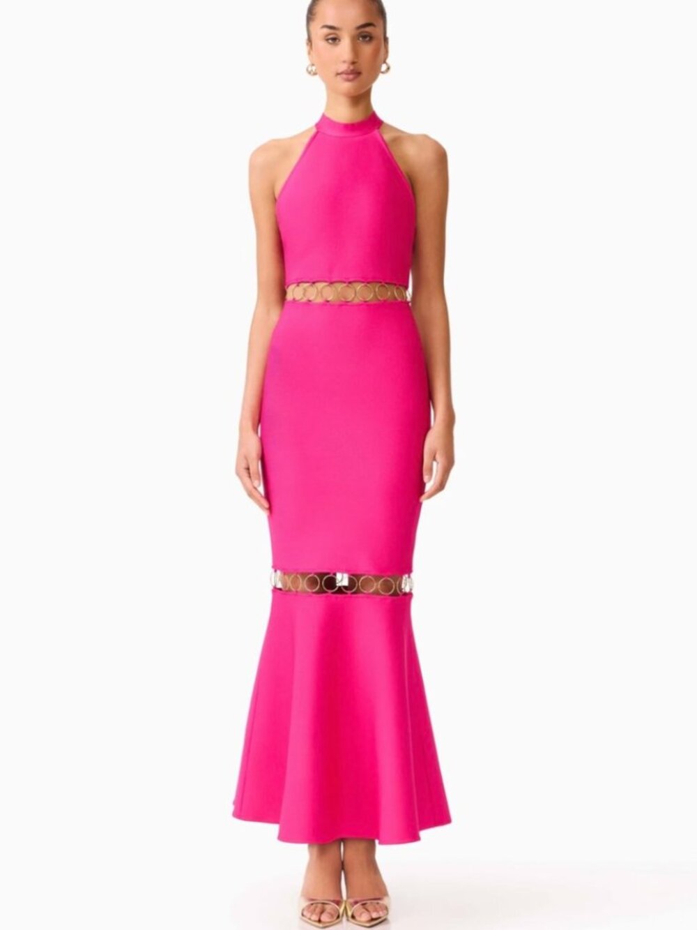 Elliatt Naomi Halter Gown in Raspberry Pink